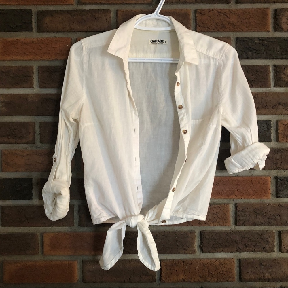 Crop Front Tie Blouse